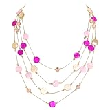 Firstmeet Gargantilla de 4 capas con diseño de concha, multicolor, joyería de playa para mujer, Concha, Sin piedra preciosa