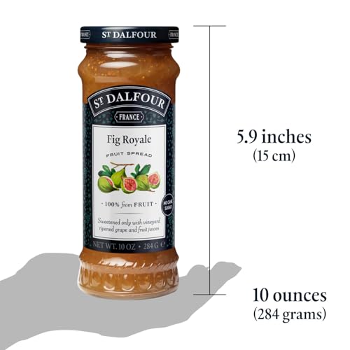 St. Dalfour Fig Royale Fruit Spread - 10oz - 100% from Fruit, No Artificial Ingredients, Non-GMO, No Cane Sugars, All Natural, Made in France