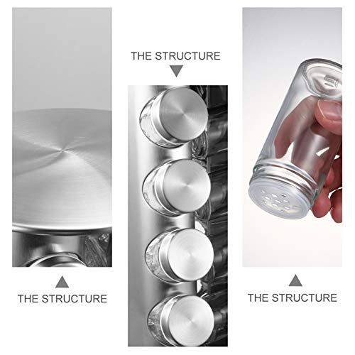 FAVOMOTO Porta-Temperos Giratório 16 Garrafas Organizador de Temperos Porta-Dispensador Giratório de