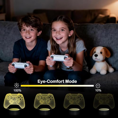 Attivolife Gamepad 3D Illusion Lamp, Controller Night Light with Remote Control + Timer 16 Color Changing Desk Lamp Kids Gamer Room Decor Plug in Best Cool Festival Birthday Gift for Boy Men by Attivolife - Used condition - Image 3