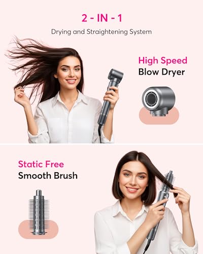 Image of 2-in-1 Hair Dryer Brush, Ionic Blow Dryer Brush for Fast Drying & Styling, Hot Air Brush for Smooth, Frizz-Free & Volumizing Hair, Lightweight Easy-to-Use for Daily Styling