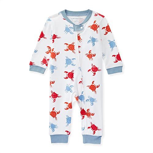 Image of Burt's Bees Baby unisex-baby Sleep & Play, Organic One-piece Romper-jumpsuit Pj, Zip Front Footed Pajama