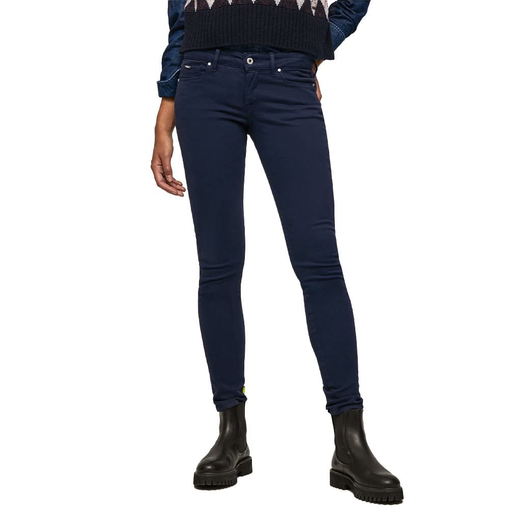 Pepe Jeans – Damen Jeans – Skinny Fit – Niedrige Taille – Materialmix mit Stretch – 5-Pocket-Stil – Modell Soho - Blau - 28W - 28L