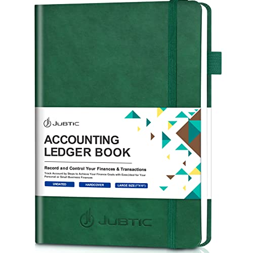 JUBTIC Hardcover Accounting Ledger Book (7x10″) - Bank...