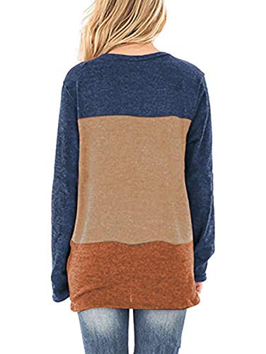 SHIBEVER Long Sleeve Women Tops: Fall Casual Tunic Shirts for Womens Round Neck Twist Knotted Tee Blouses3