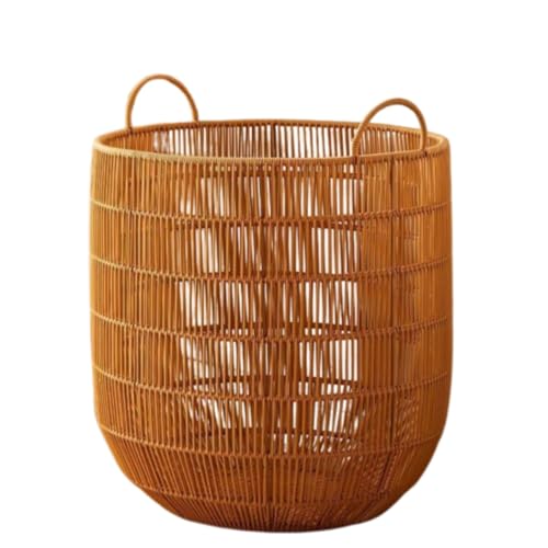 Quirix和風、洗濯収納、PP籐編み、洗濯かご、収納かご、ファッション、洗濯箱、衣類置き、着物、タオル収納、大容量、洗濯用、省スペース、トイレ置き、寝室、浴室用 (XL)