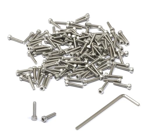Image of iexcell 100 Pcs M2.5 x 12mm Thread Pitch 0.45 mm Stainless Steel 304 Hex Socket Head Cap Screws Bolts Kit