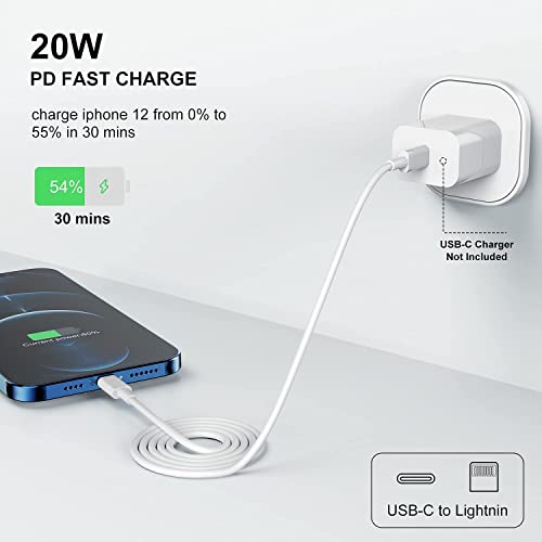 Image of 20W Fast Charger Type C Adapter for I Phone 15 /15 Pro /15 Pro Max /14 /14 Pro /14 Pro Max /13 /12 /11, PD Charger Original 20 watt Charger - White (20W Adapter for I Phone)