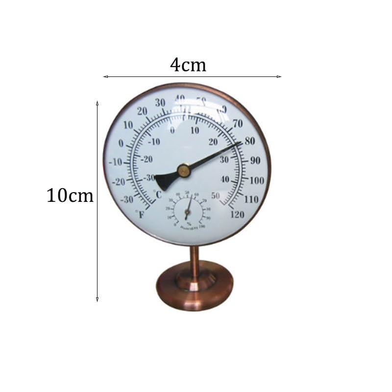 10CM Desktop Copper Household Office Humidity Temperature Meter