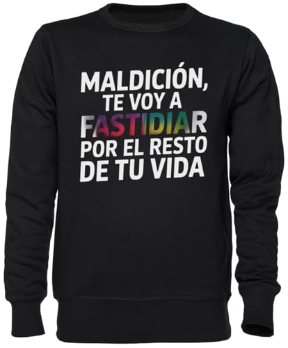 Sweat-shirt noir unisexe avec message humoristique espagnol pour homme et femme