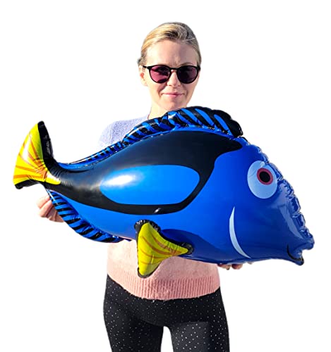 Large Blue Tang Inflatable Fish (3 Blue Tang Fish Set) 26' x 12' x 14'. Great Sea Creature Pool...