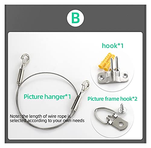 Image of Stainless Steel Automatic Wire Rope Clamp with Lock Hook -Hold Up to 10 Kg Adjustable Picture Hanging Wire 1m with Hooks for Hanging Device Picture Hanger of Accessories