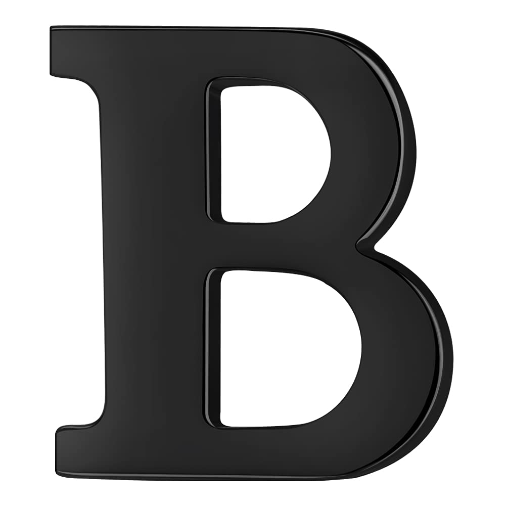 HONEY BEAR Black Initial Letter Tie Lapel Pin Brooch for Men Women Shirt