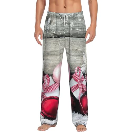 Pantalon de pyjama imprimé ornement de Noël homme, idée cadeau idéale en flanelle douce