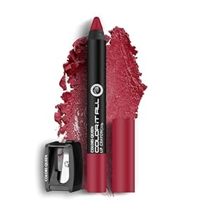 Color It All Non Transfer Lip Crayon Lipstick with Sharpener | Matte Finish, Long Lasting Crayon Lipstick | Smudge Proof & Kiss Proof Crayon Lipstick for Women (01 – Hot Red, 3.5g)