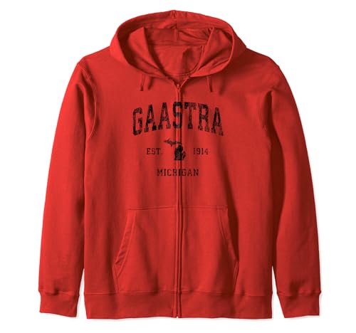Gaastra Michigan MI Sportdesign im Vintage-Stil, sportlich, schwarz Kapuzenjacke