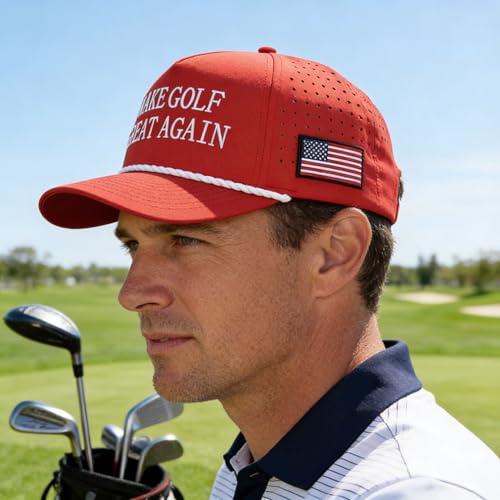 Image of Curves & Clubs Trump Golf Hats - One Size Adjustable Men's Hat - Breathable & Durable Trump Rope Hat - Perfect Golf Gift