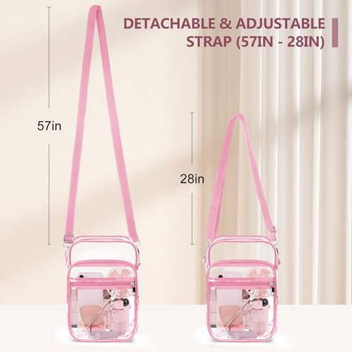 Image of Blvornl Clear Crossbody Bag with Adjustable Shoulder Strap, Stadium Approved PVC Purse Bag, Messenger Bag