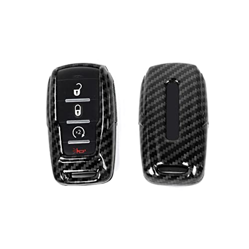 Image of Key Fob Case Cover Key Bag Holder Protection Shell Accessories for Dodge RAM 2018-2026,Carbon Fiber Grain