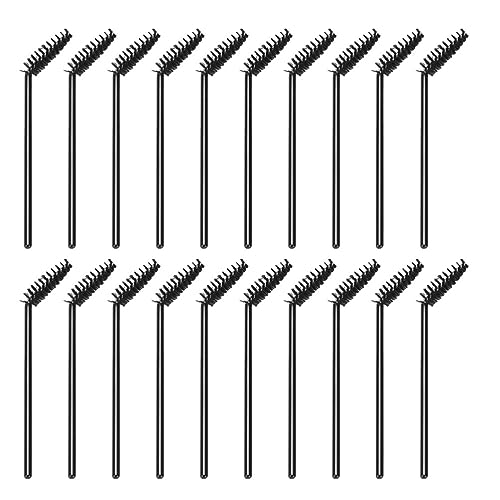 minkissy 50 Pcs Disposable Eyelash Brushes with Protective Cover Curved Mascara Wands for Precise Lash and Eyebrow Makeup Application Travel Beauty Tools