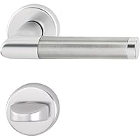HOPPE Maniglia Amsterdam Con Rosette - Argento Anodizzato (Per Porte Spesse 37-47mm)