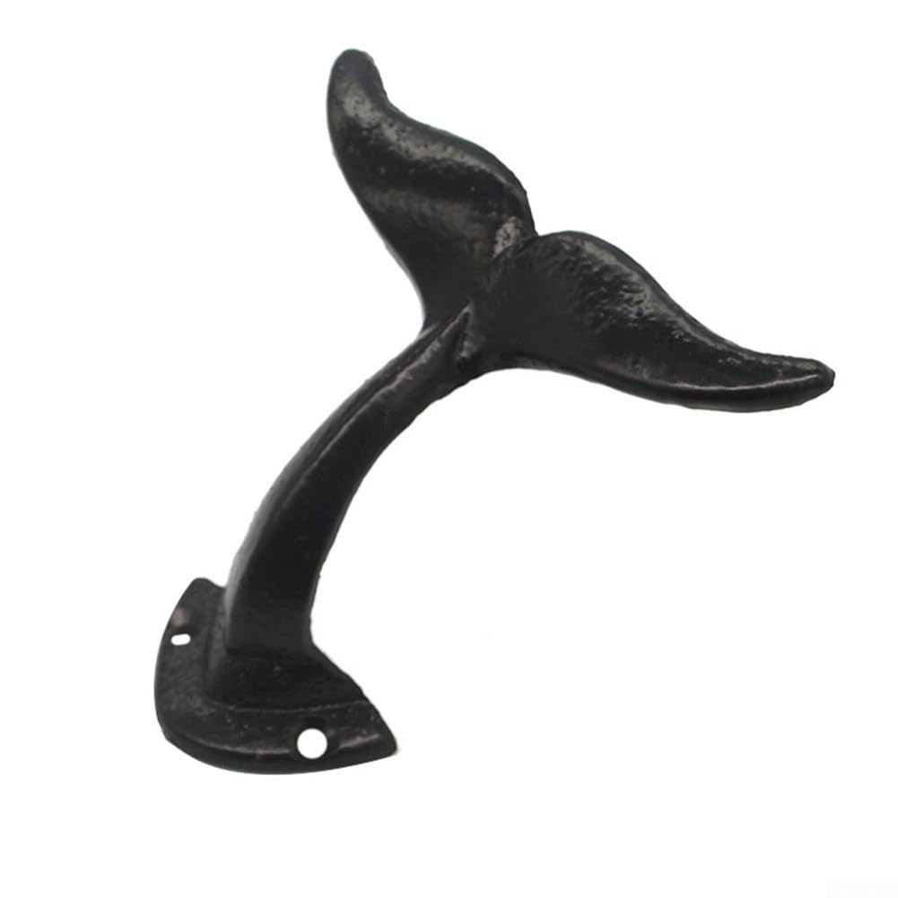 Jonikuper Iron Whale Tail Wall Hook, Decorative Coat Hanger for Home Organization