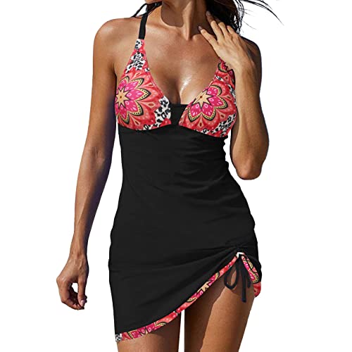 Ensembles de bikini pour femme tankini 2 pièces vert blanc bleu doré noir avec soutien-gorge, L