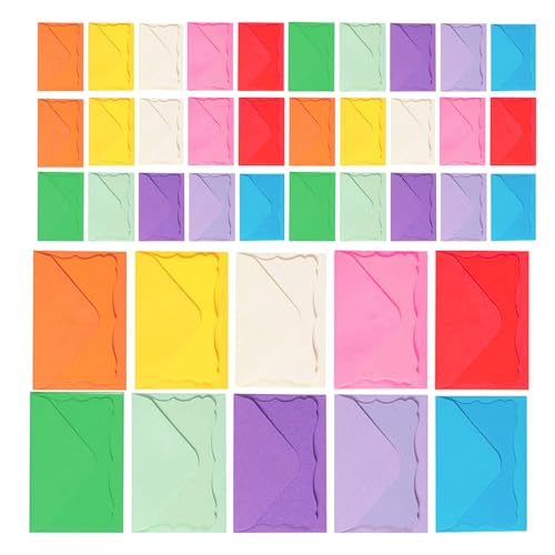 Tarjetas y sobres autoadhesivos con borde ondulado para bodas y eventos conjuntos de 50 unidades