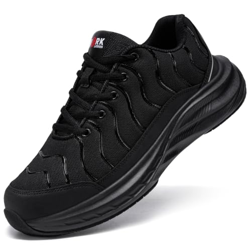 Image of LARNMERN Puncture Proof Cushioned Steel Toe Shoes for Men | Breathable ASTM Wide Toe Lightweight Fashional Style Comfort Slip Resistant Multiple colors available
