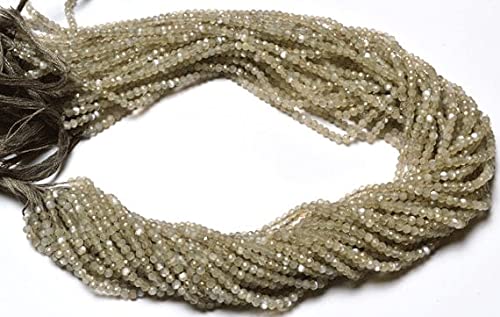 Pierre de lune grise perles rondelles facettées 2.5mm de qualité AAA pour création de bijoux DIY