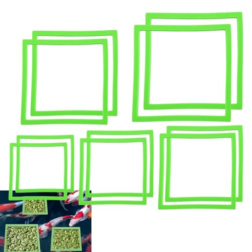 Anillo de alimentación para Peces, Corral Cuadrado - 10 pcs 5 tamaños Anillos de la Planta de la Planta de Tanque Mantenga Plantas flotantes en su Lugar Disfrute de alimentación Saludable para Peces,