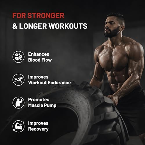 Image of Nutrabud L-Arginine 1000 mg - 120 Tablets - Fuels Muscle Growth, Boosts Nitric Oxide Production (120 Count (Pack of 1), Unflavoured)