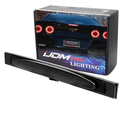 iJDMTOY Smoked Lens F1 Style Strobe Featured LED Trunk Lid High Mount Third Brake Light Assembly Compatible with 2005-2013 Chevy C6 Corvette