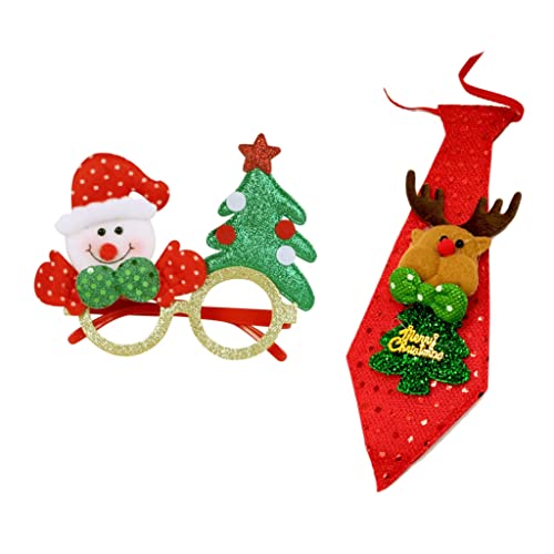 Conjuntos Navideños - Copas Navideñas - Corbatas Navideñas - Disfraces de Decoración Navideña - Conjuntos y Corbatas Navideñas Originales para Adultos y Niños, Fiesta de Navidad, Mascarada(2 Piezas) Cover