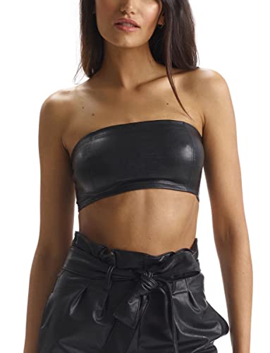 Commando Faux Leather Bandeau Bralette Flt105 Black Xs #TOP23