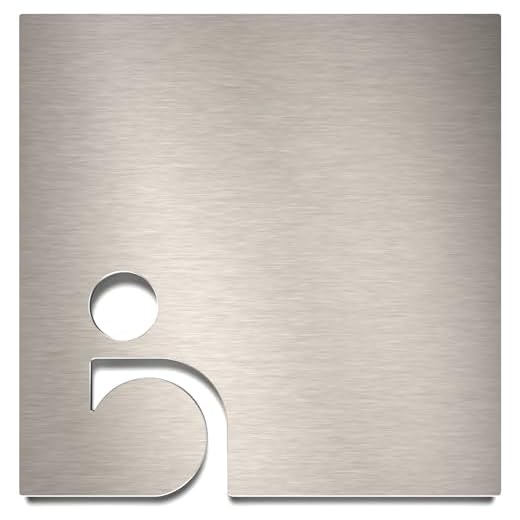 Edelstahl WC-Schild – selbstklebend & pflegeleicht – Design Toiletten-Schild – Rollstuhl-Fahrer Piktogramm – B.03.E