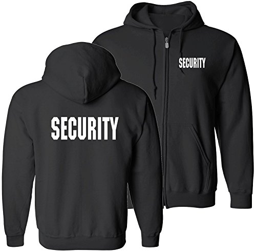 Peerless Security Silkscreen Front & Back Black Full Zip Hoodie