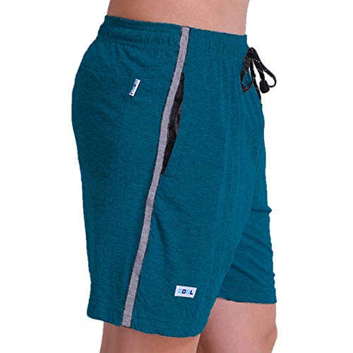 Image of T.T. Cotton Blend Shorts for Men | Regular Fit | Elasticated & Zipper | 2 Sided Pockets & 1 Back Pocket | Solid | Above Knee Length Bermuda Short | Ideal for Casual Outings