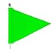 Flagstaff FS6 Triangular Safety Flag, Threaded Hex Base, 12" Overall Length, 9" Overall Width, Green (Pack of 1)