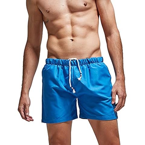 Lachi Men's Swim Trunk Swimming Shorts with Pockets Meshing Lining Blue Cover