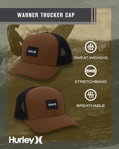 Image of Hurley Mens Trucker Hat Fairway Mesh Trucker Hat, Quick Dry Snapback | Structured Curved Bill Keeps You Cool with Breathable Panels, Adjustable Closure Delivers a Secure, Classic Fit
