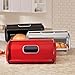 Montgomery Ward Window Breadbox for Kitchen Countertop - Food Storage, Sleek Design, Rear Air Vents, Red, 17