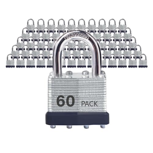 Image of Keyed Alike Laminated Steel Padlocks with Normal Shackle for Sheds, Fences & Lockers (60-Pack)