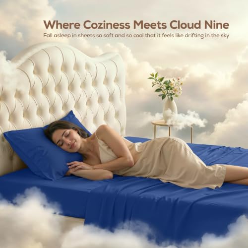 Image of Utopia Bedding Twin Sheet Set - 3 Piece Bed Sheets for Twin Size Bed, Soft and Breathable Microfiber, Includes 1 Fitted Sheet, 1 Flat Sheet and 1 Pillowcase - Oeko Tex (Royal Blue)