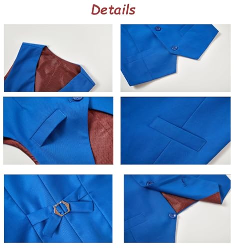 Kids Suit Vest for Boys Slim Fit Formal Wedding Dress Tuxedo Teens Homecoming Waistcoat with Adjustable Back Strap3