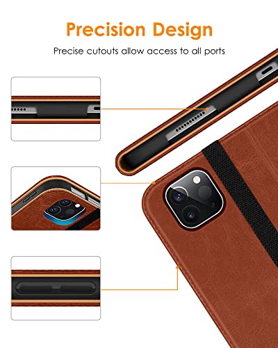 Dtto Case For Ipad Pro 11 Inch 4Th/3Rd/2Nd/1St Generation 2022/2021/2020/2018,Premium Pu Leather Folio Stand Cover With Hand Strap,Fit Ipad Air 4/5 - Auto Wake/Sleep,Multiple Viewing Angles, Brown #TOP4