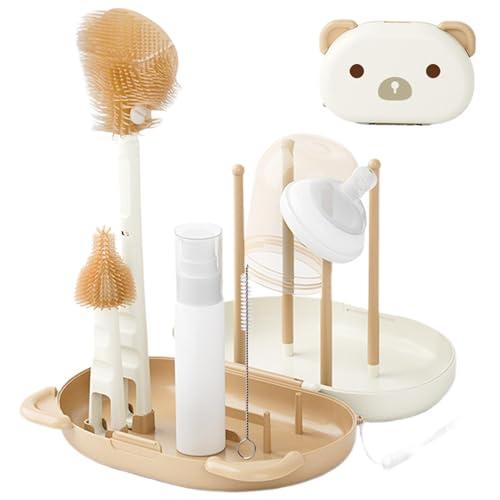 Brosse pour biberon de lait, kit de brosse à téton multifonction, suceurs de biberon, design portable et sûr, idéal pour les familles et les amateurs de nettoyage des biberons et des tasses étroites
