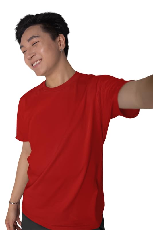 Image of Solid T Shirt for Men | Men's Premium Cotton T-Shirt | Round Neck | Regular Fit | Comfortable Fabric | Stylish & Lightweight | Perfect for Everyday Use