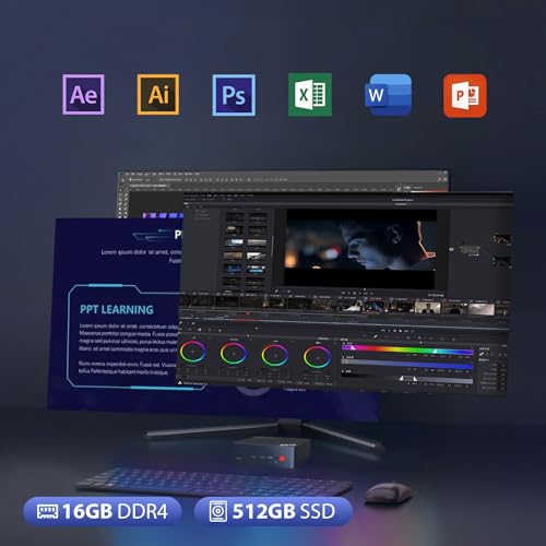Bosgame Mini Pc N100 Intel 12Th Mini Computers Windows 11 Pro 16Gb Ddr4 Ram 512Gb Pcie X1 Ssd, 4K 60Hz Triple Displays By Dual Hdmi+Type-C, 6W Tdp Quiet Mini Pc, Wifi5, Office thumb #3