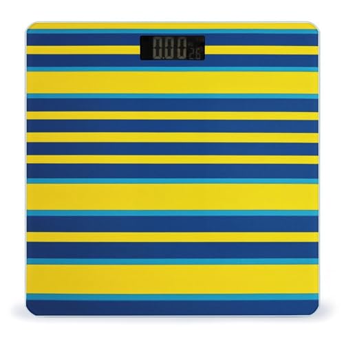 Báscula Digital de Baño con Rayas Amarillas y Azules miniatura 1
